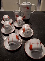 Retro Alföldi porcelán szivecskés kávés, teás készlet