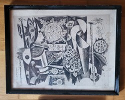 Hincz Gyula (1907-1986): Cirkusz - rézkarc, papír
