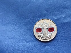 CANADA / KANADA 25 CENT 2010 UNC! EMLÉKEZÉS! MÁKVIRÁG! SZÍNEZETT!
