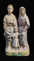 Szent család biszkvit porcelán szobor