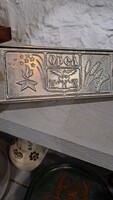 Régi csokoládé készítő, fém kiöntőforma, figurás