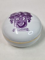 Alföldi HÓDMEZŐVÁSÁRHELY feliratos és címeres szépen aranyozott porcelán bonbonier hibátlan állapot