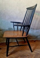 Mózer László pálcás karos fotel fa natúr és fekete színű