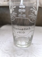 Emlékül Annusnak - 1926 meseszép csiszolású antik pohár