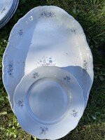 Zsolnay nefelejcs mintás porcelán pecsenyés tál 4 db kistányér