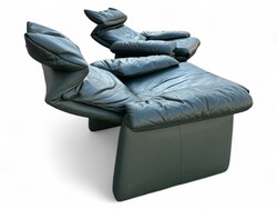 ERPO LUGANO - modern design luxus bőrfotelek (2db) vintage német marhabör lounge relax fotel 1980s