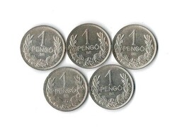 Ezüst pengö sor5  darab 1926-27-37-38-39  3dr t1 1 t2 1 t3