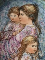 Edna Hibel   ANYÁKNAPI     porcelán tányér
