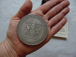 Anglia hatalmas nagy ezüst emlékérem 1992 152 gramm 925 ös ezüst