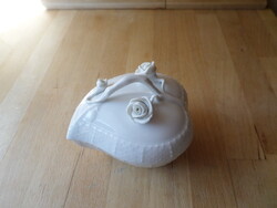 Herendi fehér porcelán cukortartó bonbonier