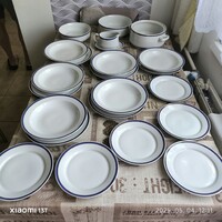 Alföldi porcelán kék csíkos étkészlet eladó! 23 db-os
