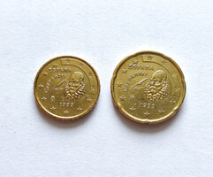 Ritkább! Spanyolország 10 + 20 Euro Cent 1999.