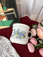 Gyönyörű virágos csupor porcelán findzsa nagymama kincse Zsolnay Nefelejcses