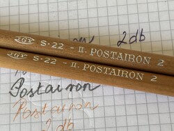 2x NOS !!! S-22 - ll. POSTAIRÓN 2. Ceruza Hibátlan kb 40-es évek !!! Piros "IGY"