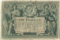 5 forint / gulden 1881 eredeti tartás 3.