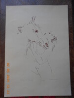 Melocco Miklós: Horse Head and Girl Screen Print