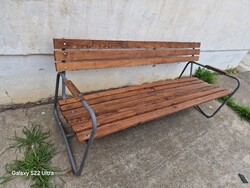 Retro kerti pad régi kertpad szánkotalpas pad strand pad csővázas