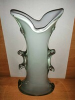Bohémia üveg váza- 34 cm magas