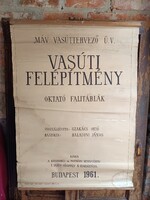 Régi 1961-es vasúti oktató táblák 12 db x