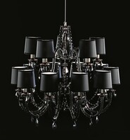 Italamp Lenoir Swarovski kristály, fekete üveg 10+5 karos csillár