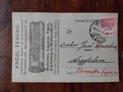 Dreher Antal és Dreher Jenő részére címzett, felbélyegzett levelezőlap 1919