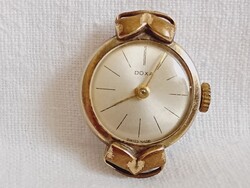 Watch wristwatch 034 - doxa mechanical wind-up retro 17mm gold-plated miniature women's
