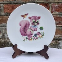 Kahla mókusos porcelán kistányér - mesetányér - mesejelenetes ovis tányér