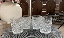 Vintage 4 db. gyémántcsiszolású whiskys poharak darabra is