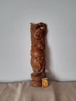 Fa faragott keleti Buddha szép nagy
