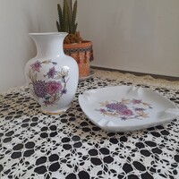 Retró Hollóházi váza és hamutál együtt