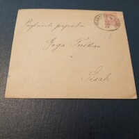 Érdekes (sárgás) boríték cca.1893-98. körül fekete számú 5 krajcáros bélyeggel  Képek szerint
