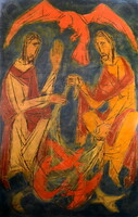 Szappanyos Béla (1913-2000) KRISZTUS ÉS PÉTER