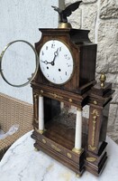 Antik Biedermeier Empire asztali óra Kandalló óra jelzett ritka szerkezet!