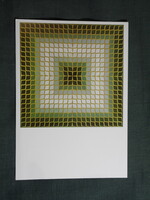 Képeslap,Pécs,Vasarely múzeum,Victor Vasarely,Quasar-dia-2 festmény,1976-