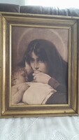 Hermann von Kaulbach síró Mária gyermekkel nyomat