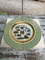 Krautheim Bavaria Német Aranyozott Wien Festésű Porcelán Dísztál A146