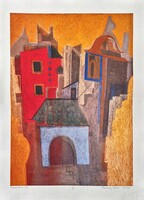 Aknay János - Meseváros 84  x 60 cm computer print, merített papír