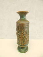 Zsolnay eozin, kukoricás motivumos  váza, 31 x 10 cm, öttornyos pecsétes.