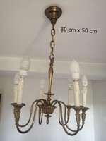 Antik öntött sárgaréz 6 karú flamand csillár