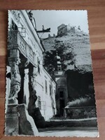 Régi képeslap, Sümeg, Püspöki palota bejárata, használt