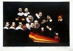Ef Zámbó István - Tulp doktor asztráltestet vizsgál 30 x 42 cm computer print, merített papír