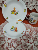 Manócskás Lubjana jelzésű porcelán gyermek készlet