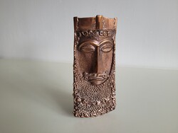 Régi retro iparművészeti réz bronz falidísz mid century magyar ötvösmunka király