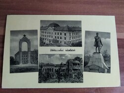 Régi képeslap, Békéscsaba,Békéscsabai részletek, 1950-es évek körüli használt