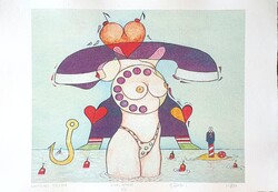 Ef Zámbó István - Szerelmes telefon 41 x 59 cm computer print, merített papír