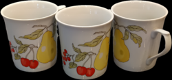 AKCIÓS! Alföldi porcelán bögre szett – 3 db gyümölcs mintás, magyar klasszikus