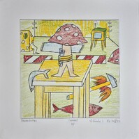 Ef Zámbó István - Bolondgomba 50 x 50 cm computer print, merített papír