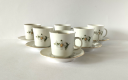 6 DB ALFÖLDI PORCELÁN MARGARÉTA MINTÁS KÁVÉS CSÉSZE KÉSZLET