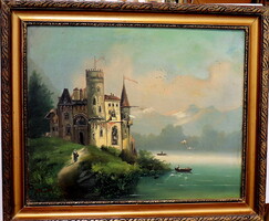 KASTÉLY A TÓPARTON, XIX. SZ, J. W. JANKOWSKY?
