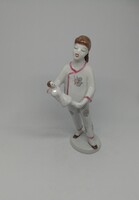 Hollóházi porcelán babázó kislány!